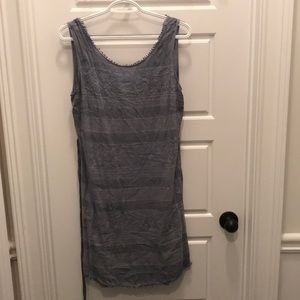 Blue dress with tie back or waist